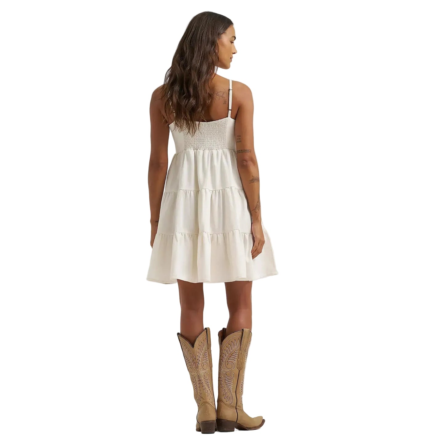 Wrangler® Women's Strappy Tiered Dress - White