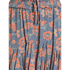 Rock & Roll Women's Floral Print Godet Skirt - Navy