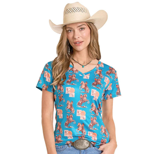 Panhandle Women's Postage Short Sleeve Performance Shirt - Teal