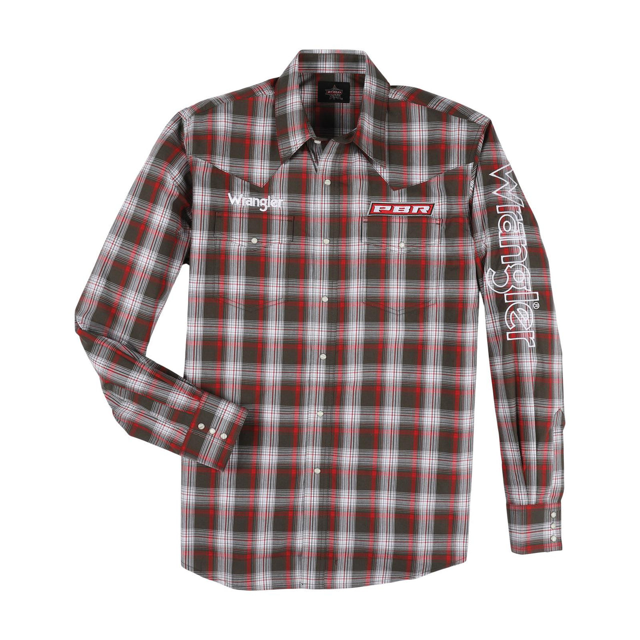 Wrangler Men's Long Sleeve PBR Logo Shirt - Red