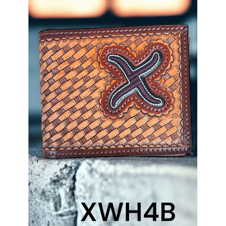 Twisted X - Basket Weave Brown Embroidered X Bifold