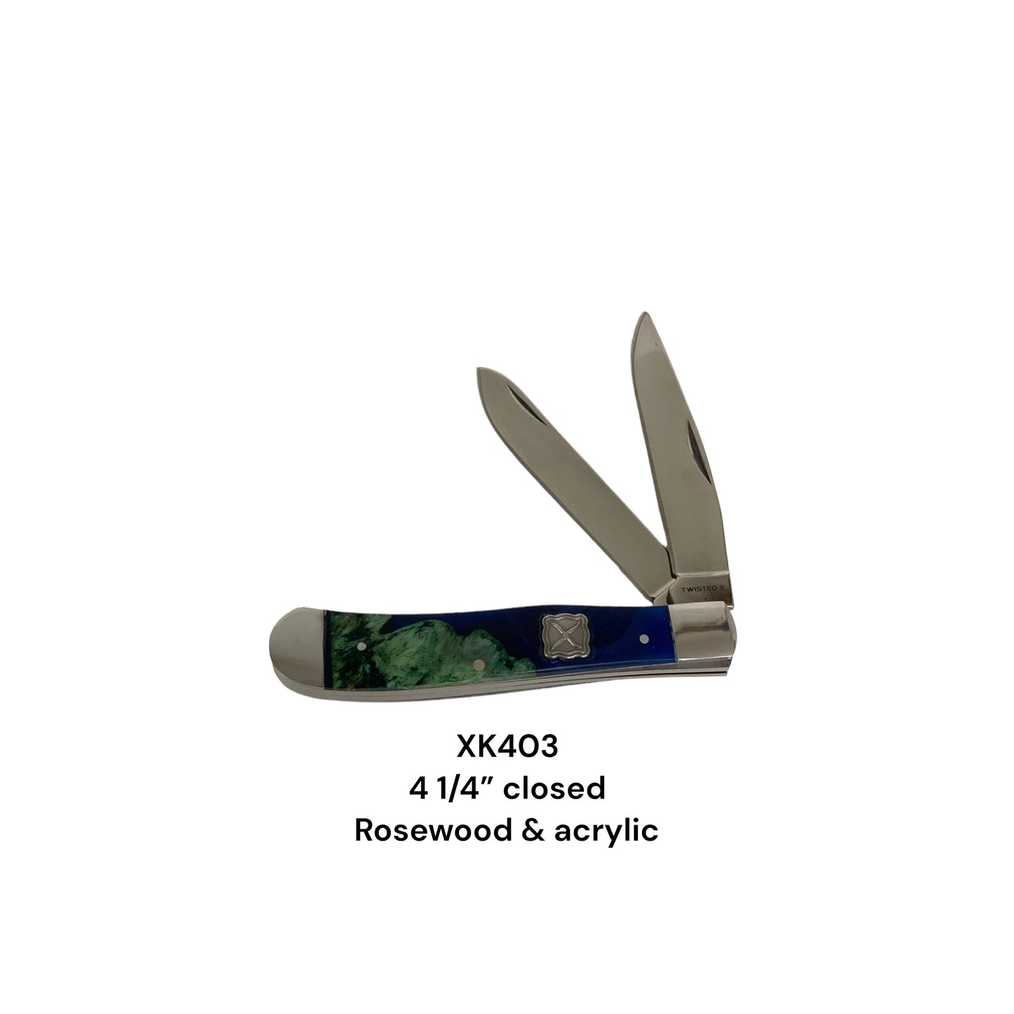 Twisted X Trapper Folding Knife - Rosewood & Acrylic