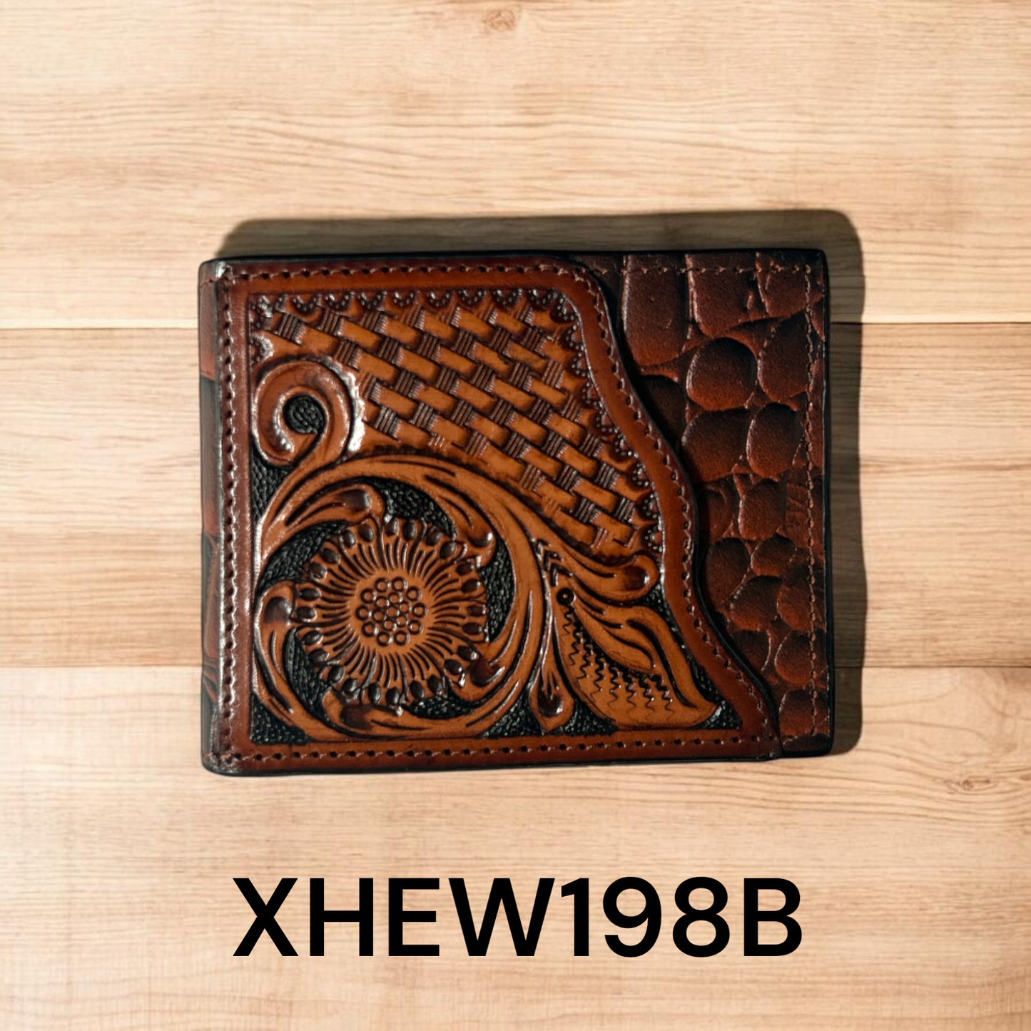 Twisted X Outer Floral Pocket Gator Print Bifold Wallet