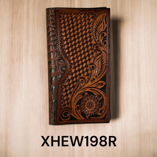 Twisted X Outer Floral Pocket Gator Print Rodeo Wallet