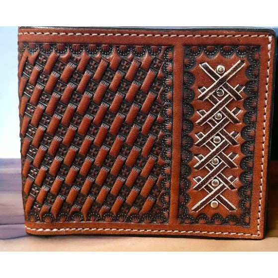 Twisted X -  Rawhide Weave Trifold  Wallet - Brown