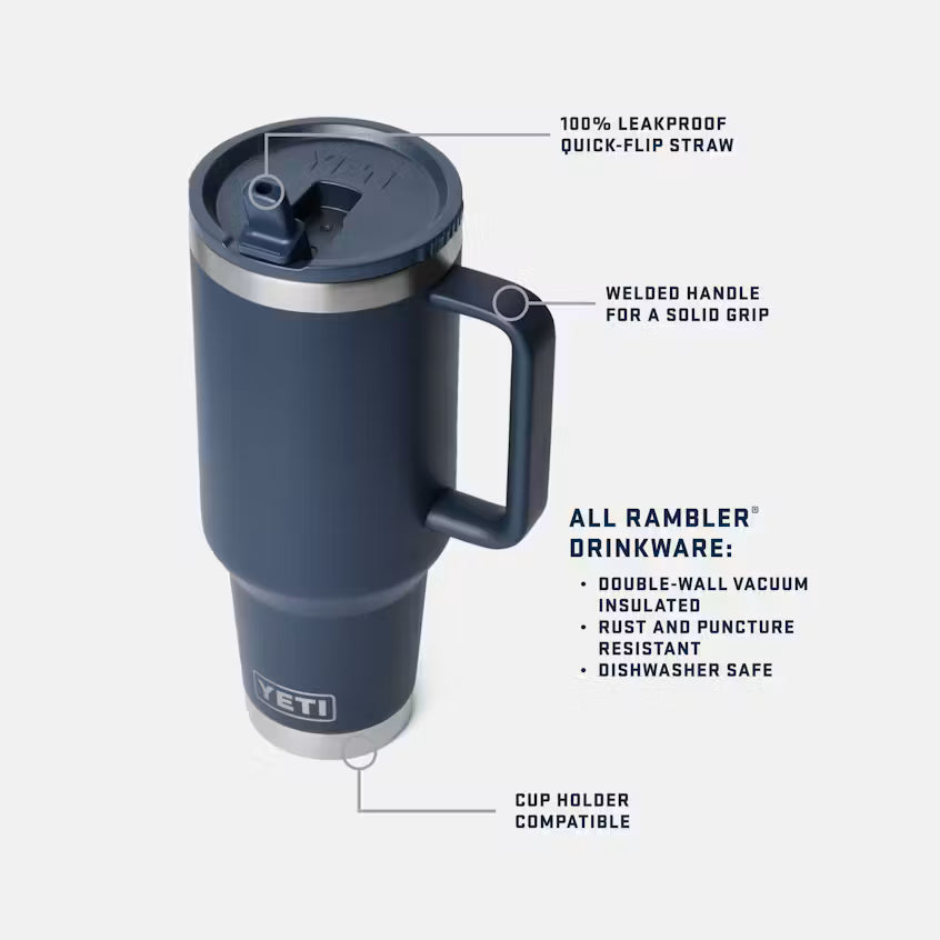 Yeti Rambler® 1.18L Travel Straw Mug w Colour Matched Straw Lid - Grasshopper