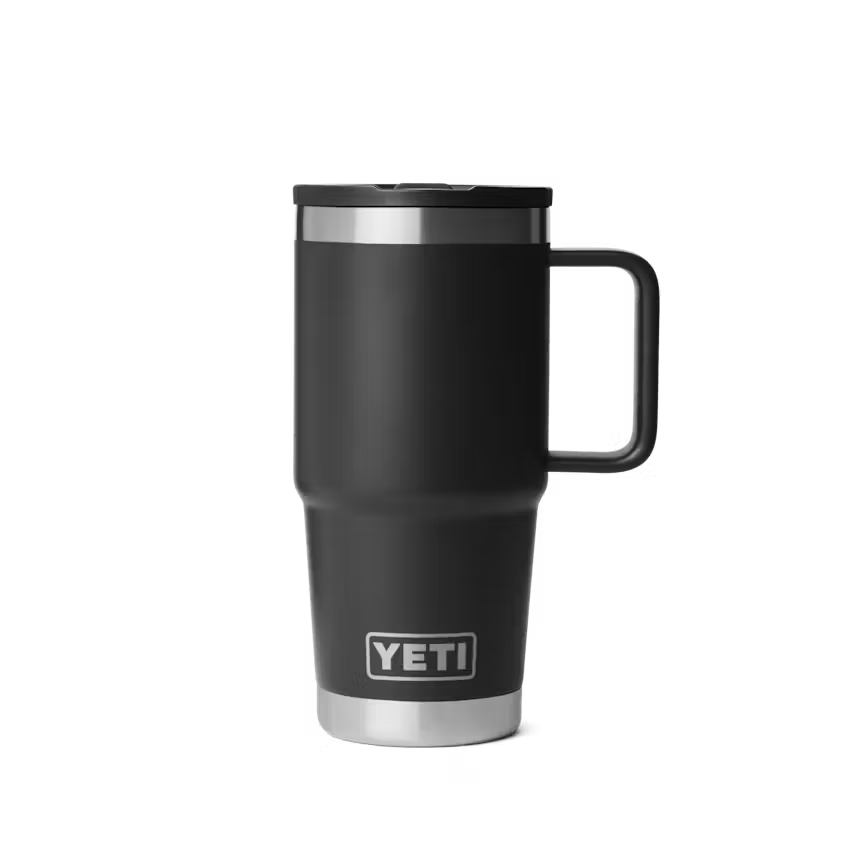 Yeti Rambler 591ml Travel Mug w Colour Matched Straw & Lid - Black - Irvine Tack & Western Wear