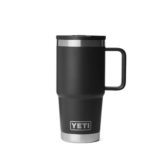 Yeti Rambler 591ml Travel Mug w Colour Matched Straw & Lid - Black - Irvine Tack & Western Wear