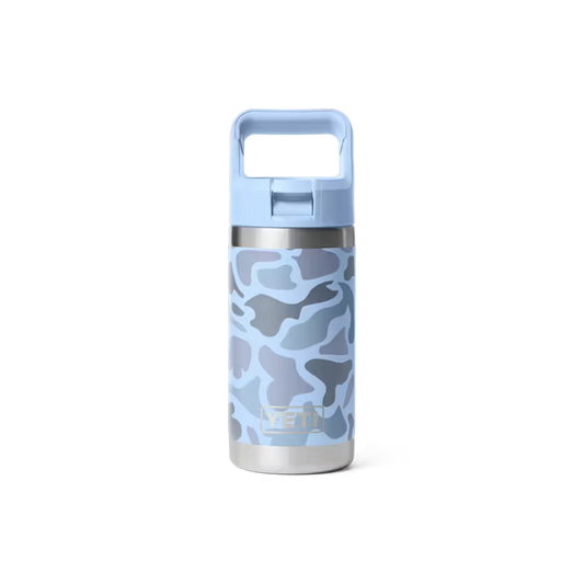 Yeti Rambler Jr 355ml Kids Water Bottle w/Coloured Straw Cap  - Blue Camo