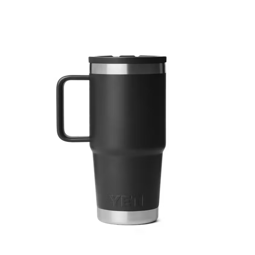 Yeti Rambler 591ml Travel Mug w Colour Matched Straw & Lid - Black - Irvine Tack & Western Wear