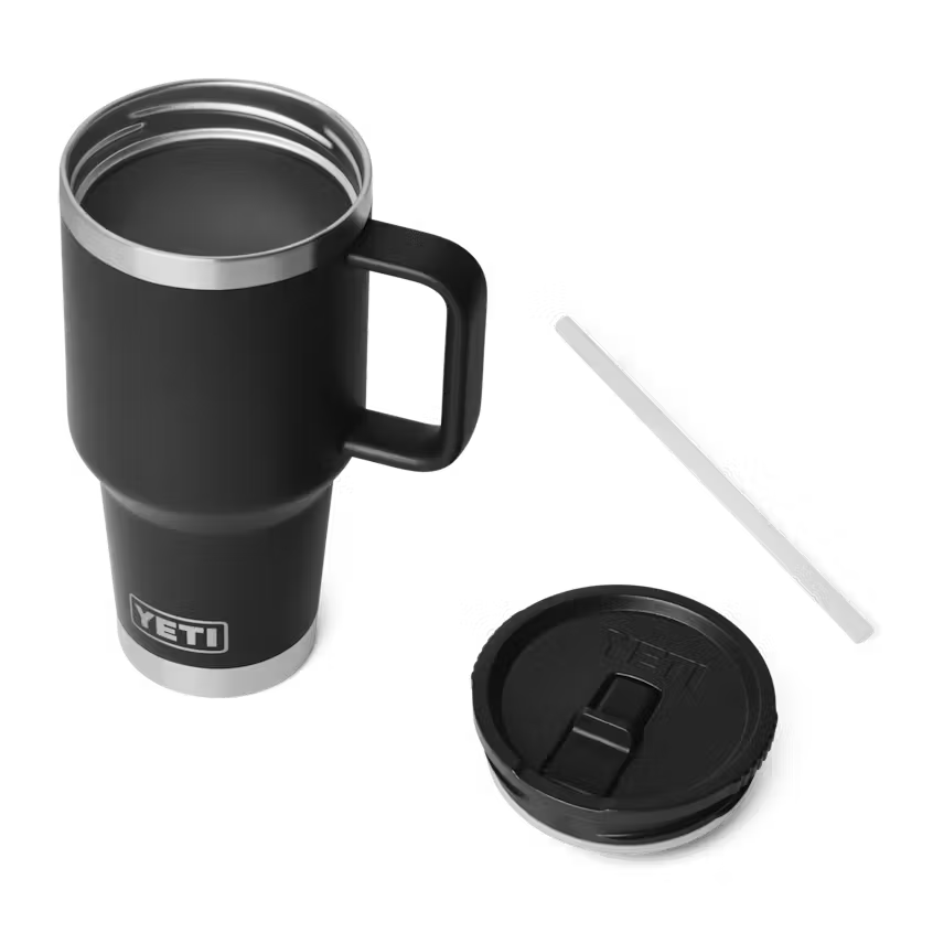 Yeti Rambler 887ml Travel Mug w Straw - Black - Irvine Tack & Western Wear