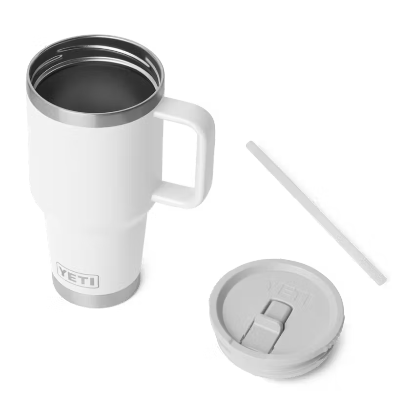 Yeti Rambler 887ml Travel Mug w Straw - White - Irvine Tack & Western Wear