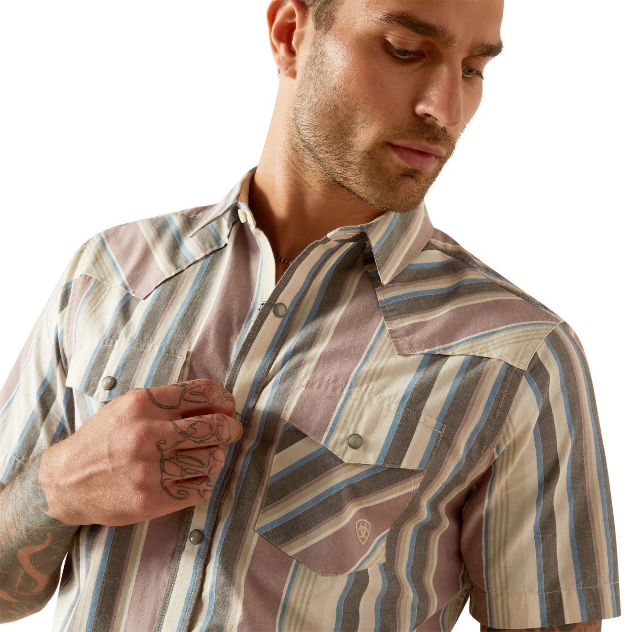 Ariat Men's Hughie Short Sleeve Retro Fit Shirt - Grey