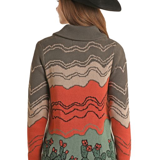 Rock & Roll Women's Cactus Cardigan Sweater - Charcoal