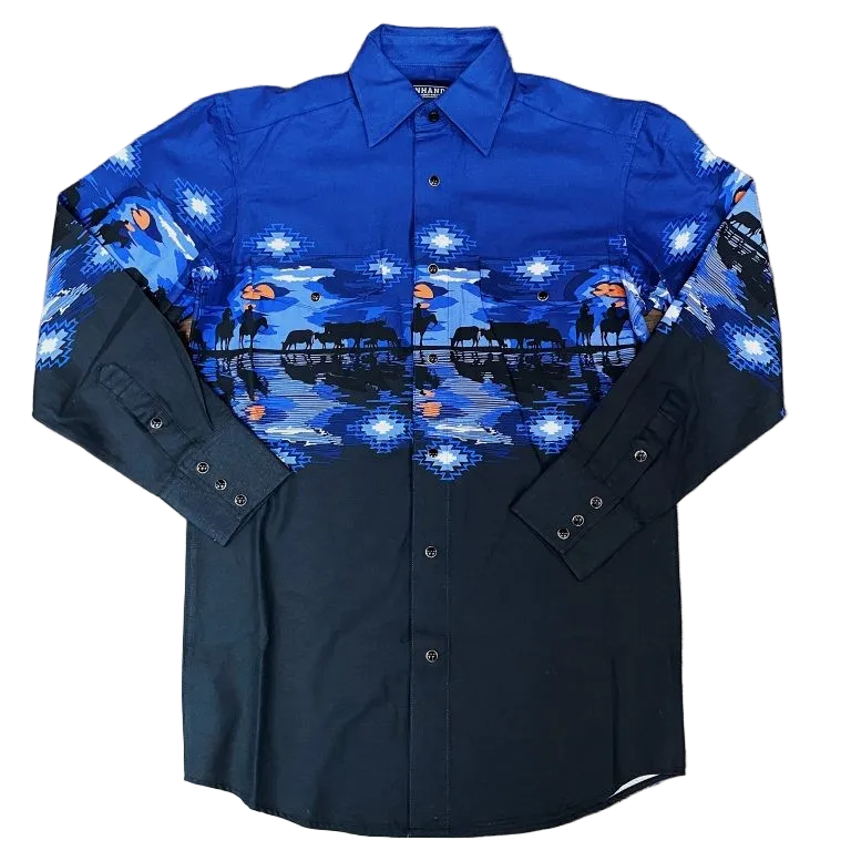 Panhandle Men's Two Pocket Cowboy Border Snap Shirt