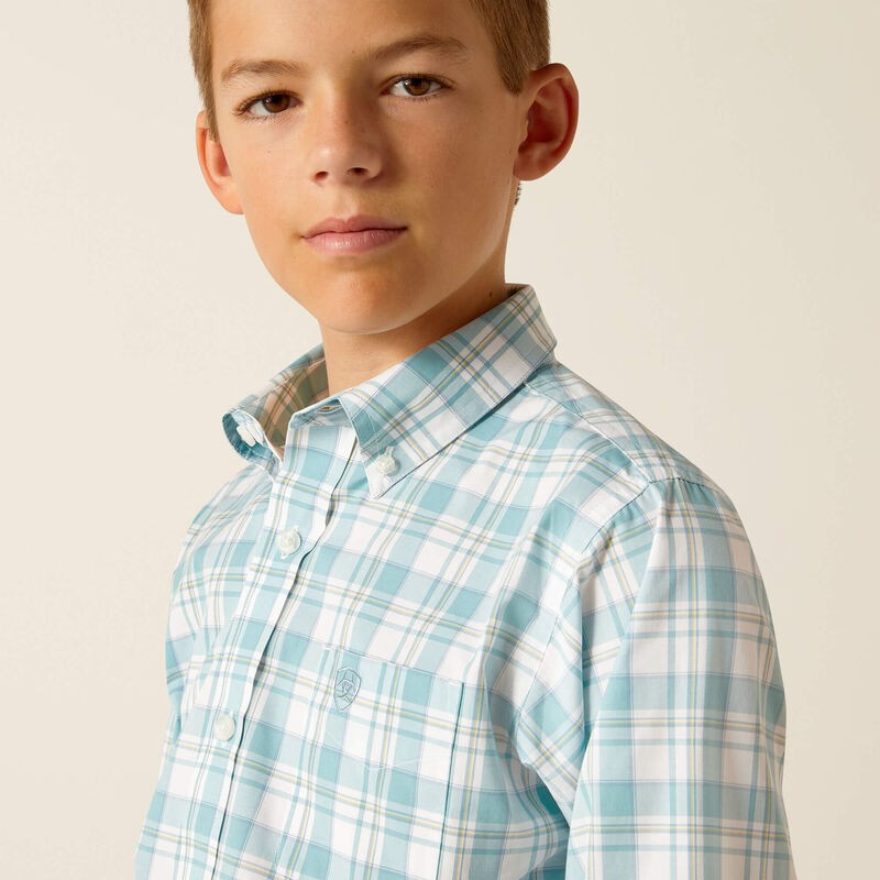 Ariat Boy's Edward Classic Fit Shirt - Dark Blue