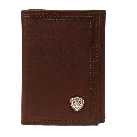 Ariat Men's Performance Work Concho Trifold Wallet - Dark Copper