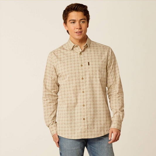 Ariat Men's Morgan Modern Long Sleeve Shirt- Pumice Stone