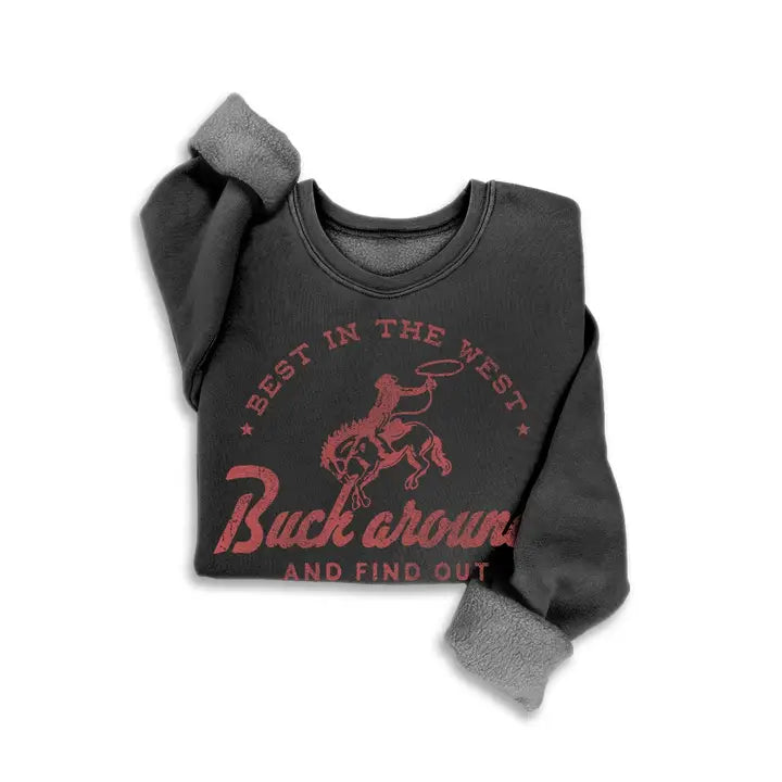 Women's Long Sleeve Best in the West Graphic Mineral Sweatshirt- Multiple Colours