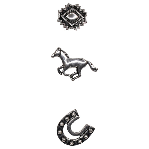 Justin Hat Pin 3 pack Galloping Mare - Irvine Tack & Western Wear
