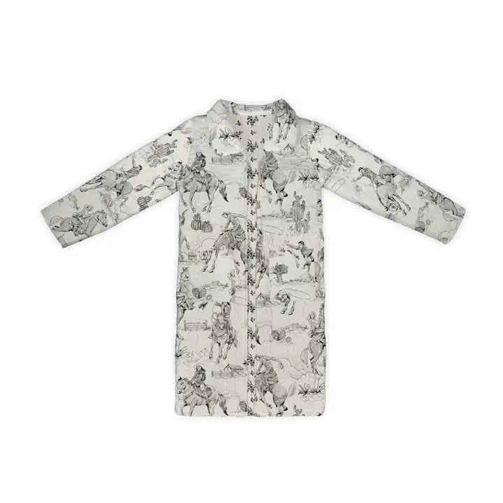 Ida Mae Home Aledo Toile Linen Black Duster