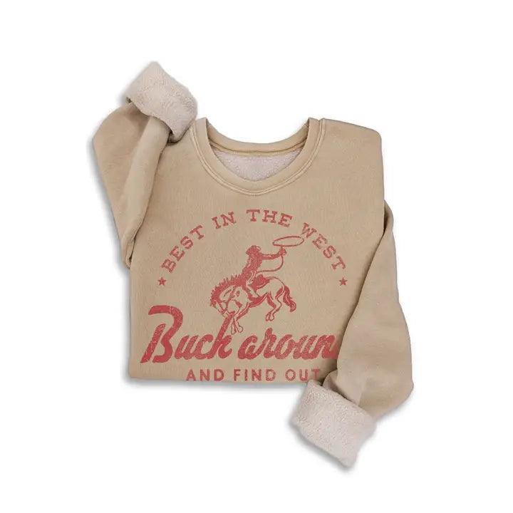 Women's Long Sleeve Best in the West Graphic Mineral Sweatshirt- Multiple Colours
