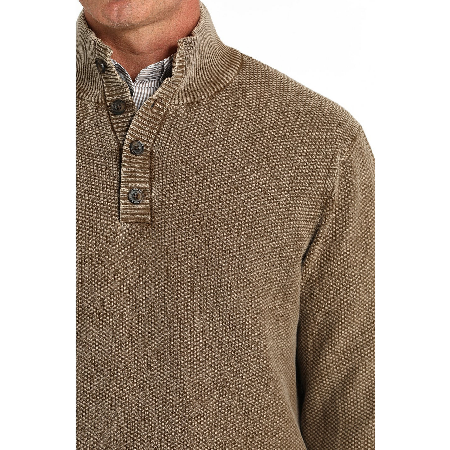Cinch Men's Jacquard  Pullover Sweater - Brown