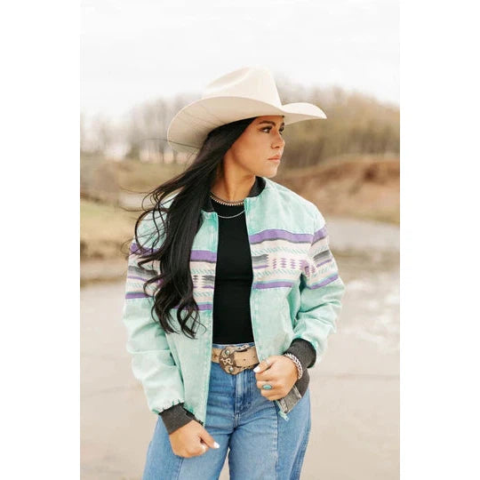 Sterling Kreek Women's All That! Bomber Jacket - Light Turquoise