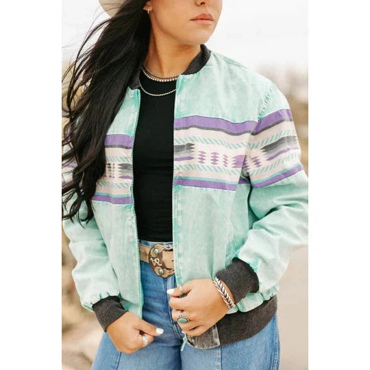 Sterling Kreek Women's All That! Bomber Jacket - Light Turquoise