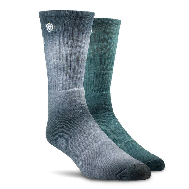 Ariat Incognito Graphic Crew Socks - Grey/Green