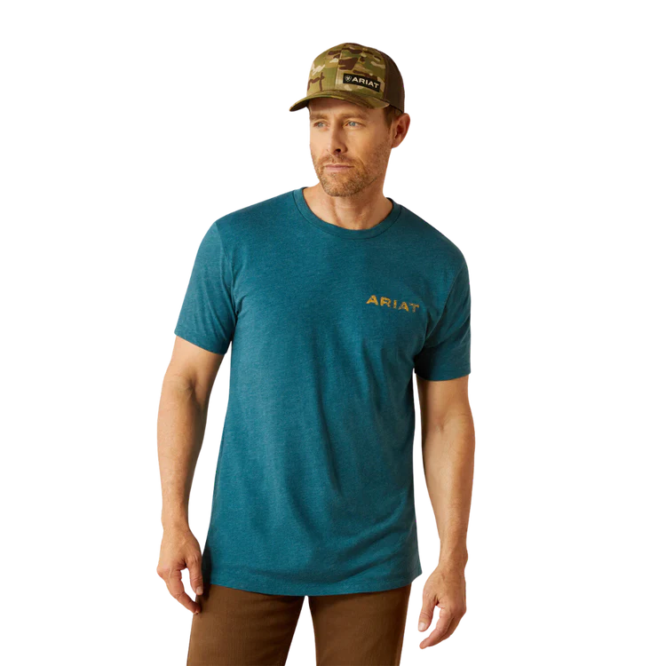 Ariat Men's Short Sleeve Played Out Tee Shirt - Deep Sea Heather