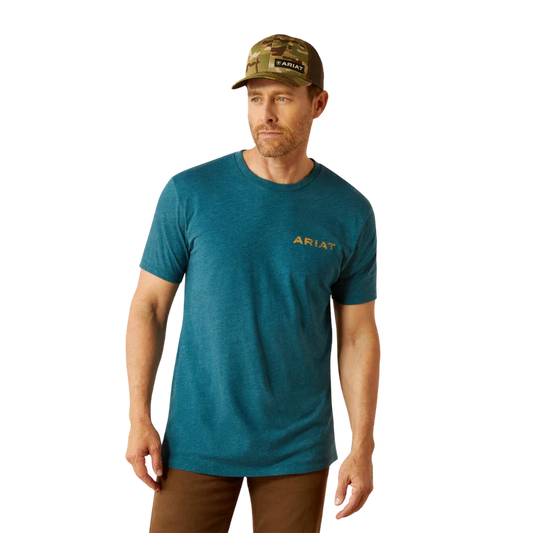 Ariat Men's Short Sleeve Played Out Tee Shirt - Deep Sea Heather