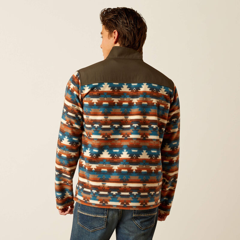 Ariat Men's Basis 2.0 1/4 Zip Long Sleeve Sweatshirt - Turquoise Serape