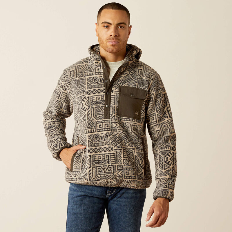 Ariat Men's  Polar Bear Fleece Hoodie- Light Brindle