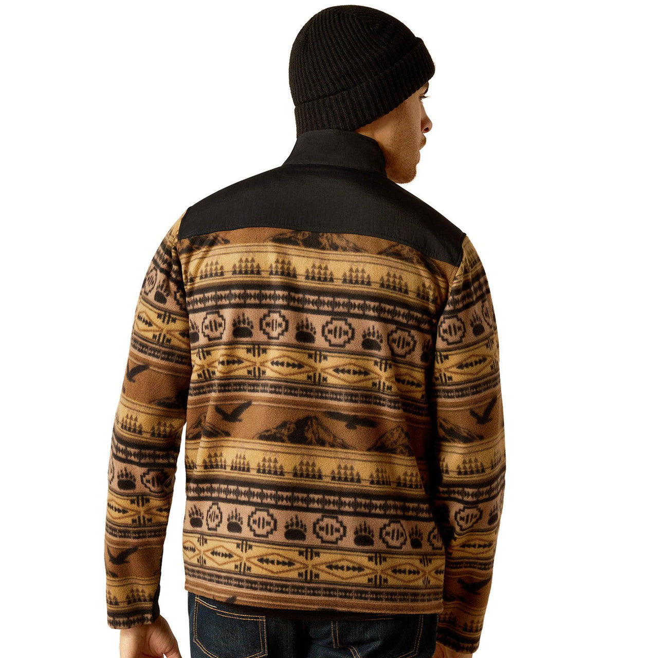 Ariat Men's Basis 2.0 1/4 Zip Long Sleeve Sweatshirt - Brown Scenic Serape