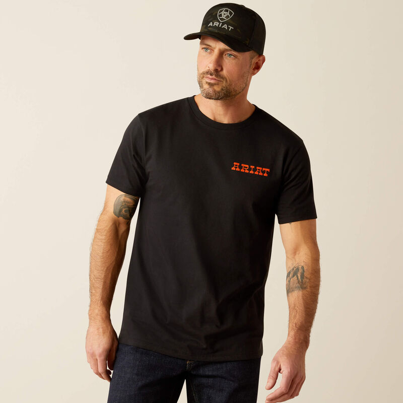 Ariat Men's Short Sleeve Denim Badge Tee Shirt- Black