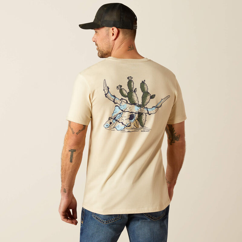 Ariat Men's Short Sleeve Bleached Bones Tee Shirt- Natural