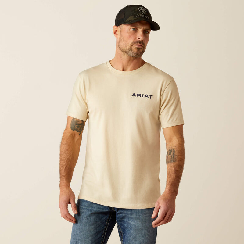 Ariat Men's Short Sleeve Bleached Bones Tee Shirt- Natural