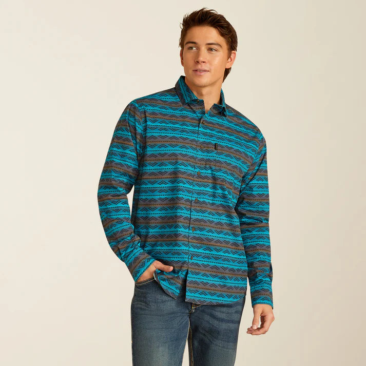 Ariat Men's Madison Modern Long Sleeve Shirt - Turquoise