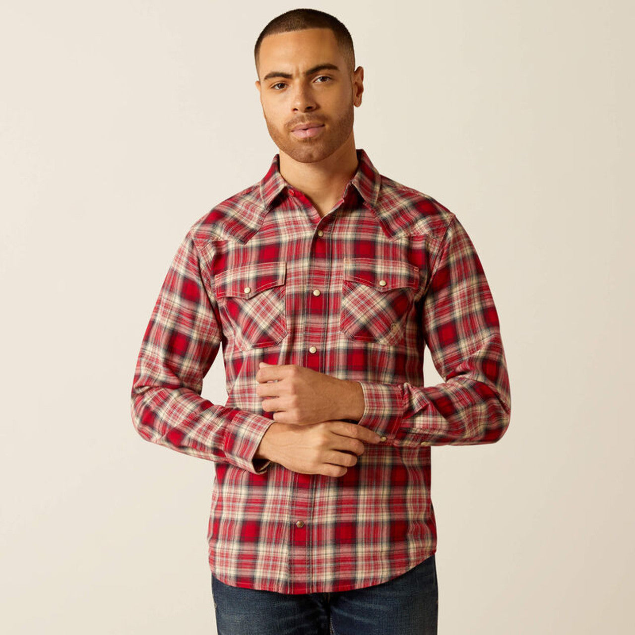 Ariat Men's Chili Pepper Herschel Retro Fit Long Sleeve Shirt - Red