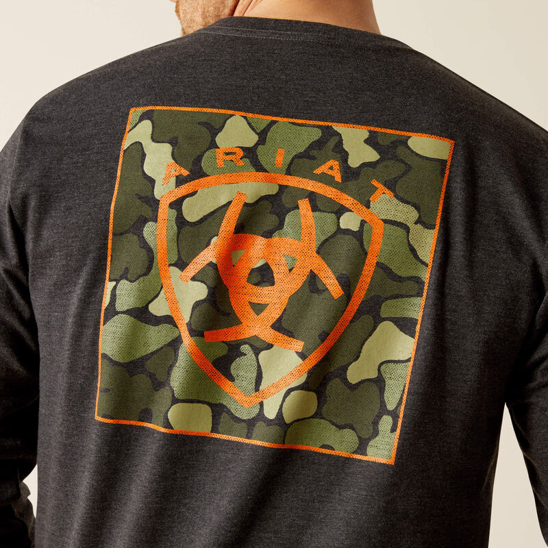 Ariat Men's Long Sleeve Wetlands Nature Tee Shirt - Charcoal Heather