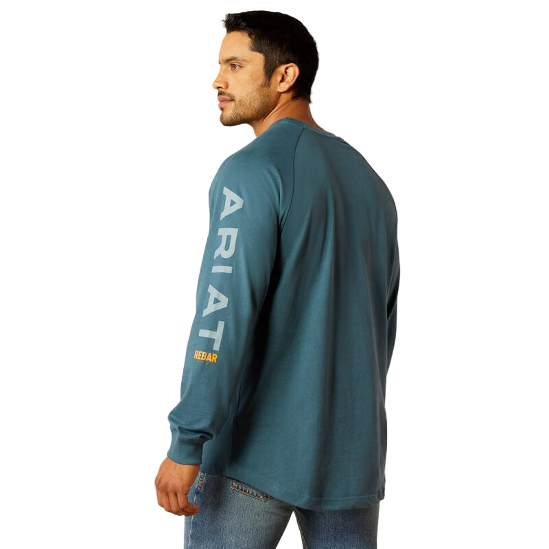 Ariat Men's Long Sleeve Rebar Cotton Strong Graphic Shirt - Stargazer/Smoke Blue