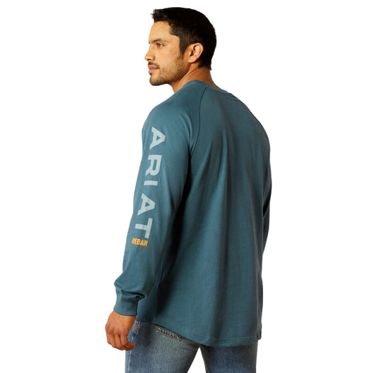 Ariat Men's Long Sleeve Rebar Cotton Strong Graphic Shirt - Stargazer/Smoke Blue