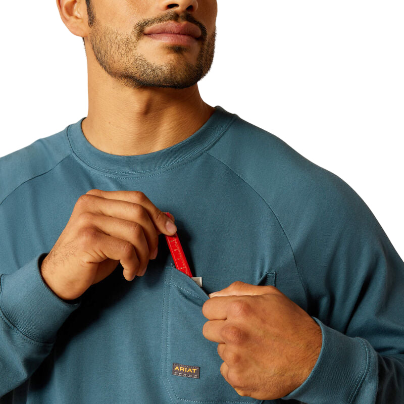 Ariat Men's Long Sleeve Rebar Cotton Strong Graphic Shirt - Stargazer/Smoke Blue