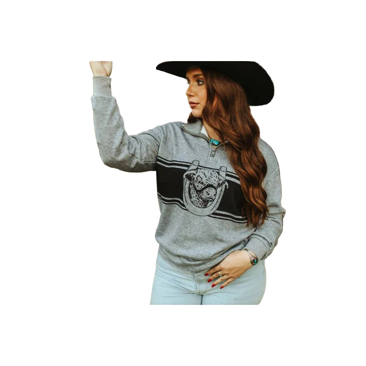 2 Fly Women's Herfy Heirloom 1/3 Zip Sweatshirt - Grey