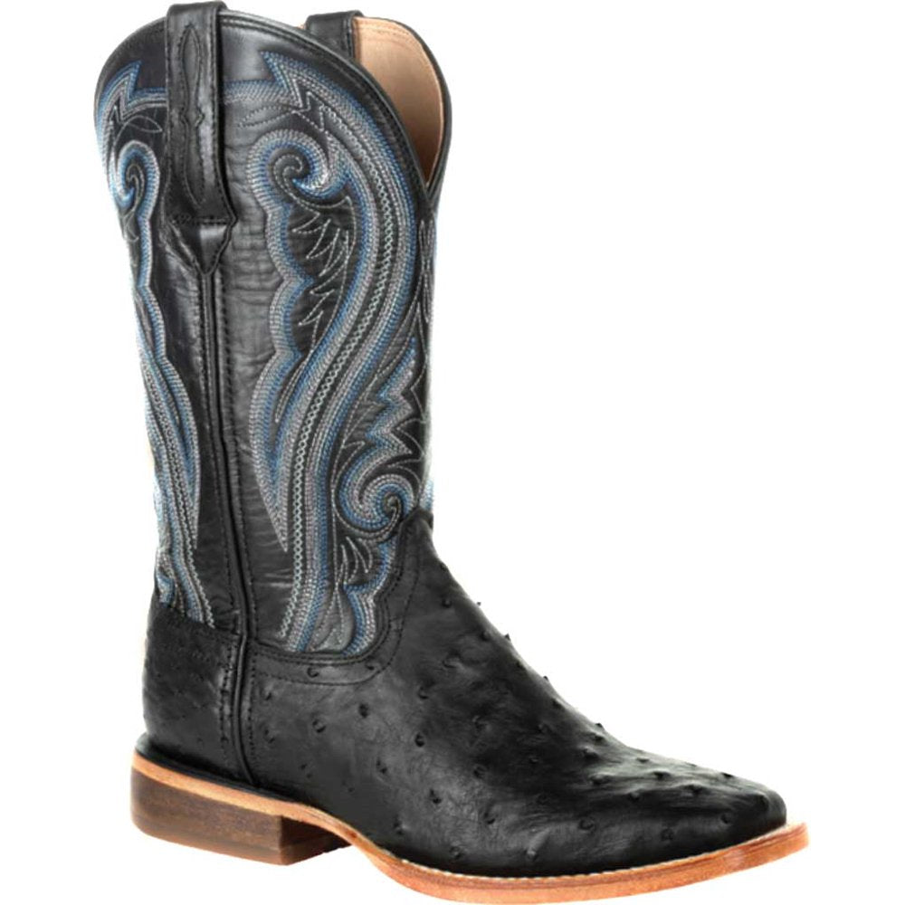 **Durango Women's Brown 12" Western Onyx Ostrich Boot -  Black