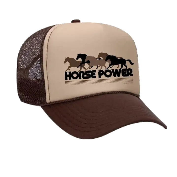 Rodeo Hippie Horsepower Trucker Cap - Brown/Tan