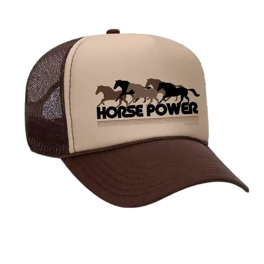 Rodeo Hippie Horsepower Trucker Cap - Brown/Tan