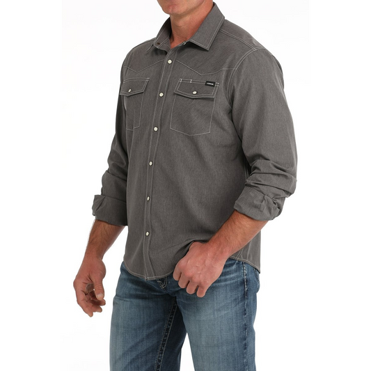 Cinch Men's Long Sleeve Western Shirt - Charcoal