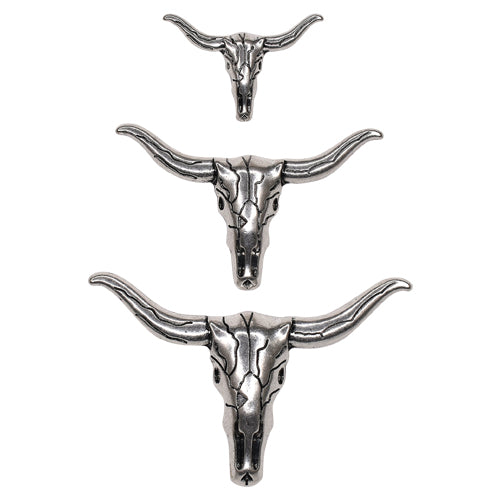 Justin Hat Pin 3 pack Steer Skulls